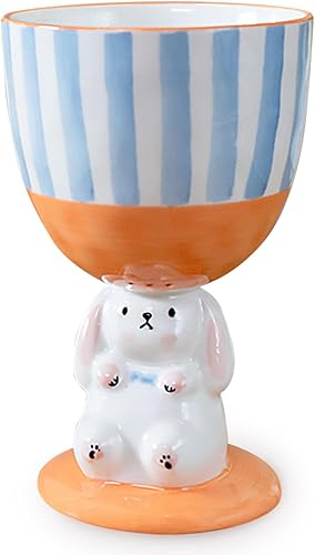 Taza de café original hecha a mano de 8 onzas 3D con diseño de conejo, taza de té de cerámica novedosa para decoración de la cocina del hogar, disponible en Yaxa Peru