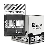 Chicle de menta blanca BLOCKHEAD | Carbón activo, bicarbonato de sodio, xilitol y calcio - Sin azúcar (84 unidades)