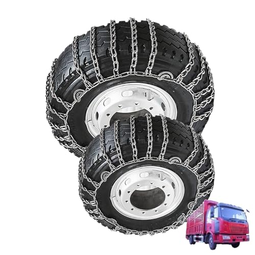 Set of 2 Tire Chains for Trucks 2pcs Snow Chains for Trucks Snow Chains for Car Tires Anti-Skid Thickening Tire Chains Winter Car Accessories No Jack Required 2pcs 10R22.5 2pcs 8.25-16