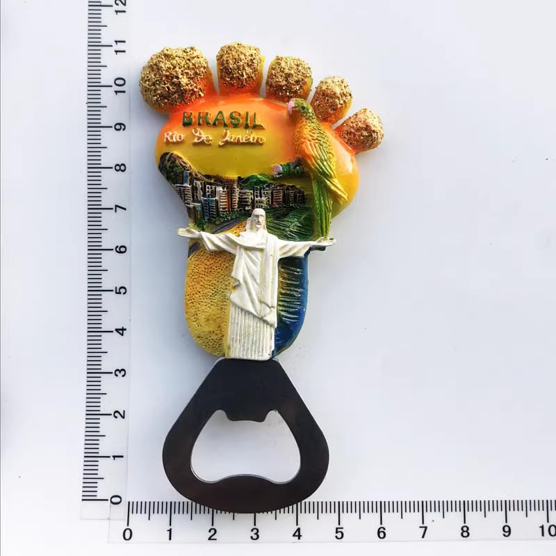 Brasil - Imanes 3D para nevera, recuerdo turístico, resina, imanes para nevera, colección de pegatinas, artesanía, regalos, artículos de decoración (4)