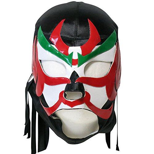 【プロレスマスク】東北の英雄 ザ・グレート・サスケ セミレプリカマスク ブラックサテン×眉グリーン ルチャリブレ プロレス