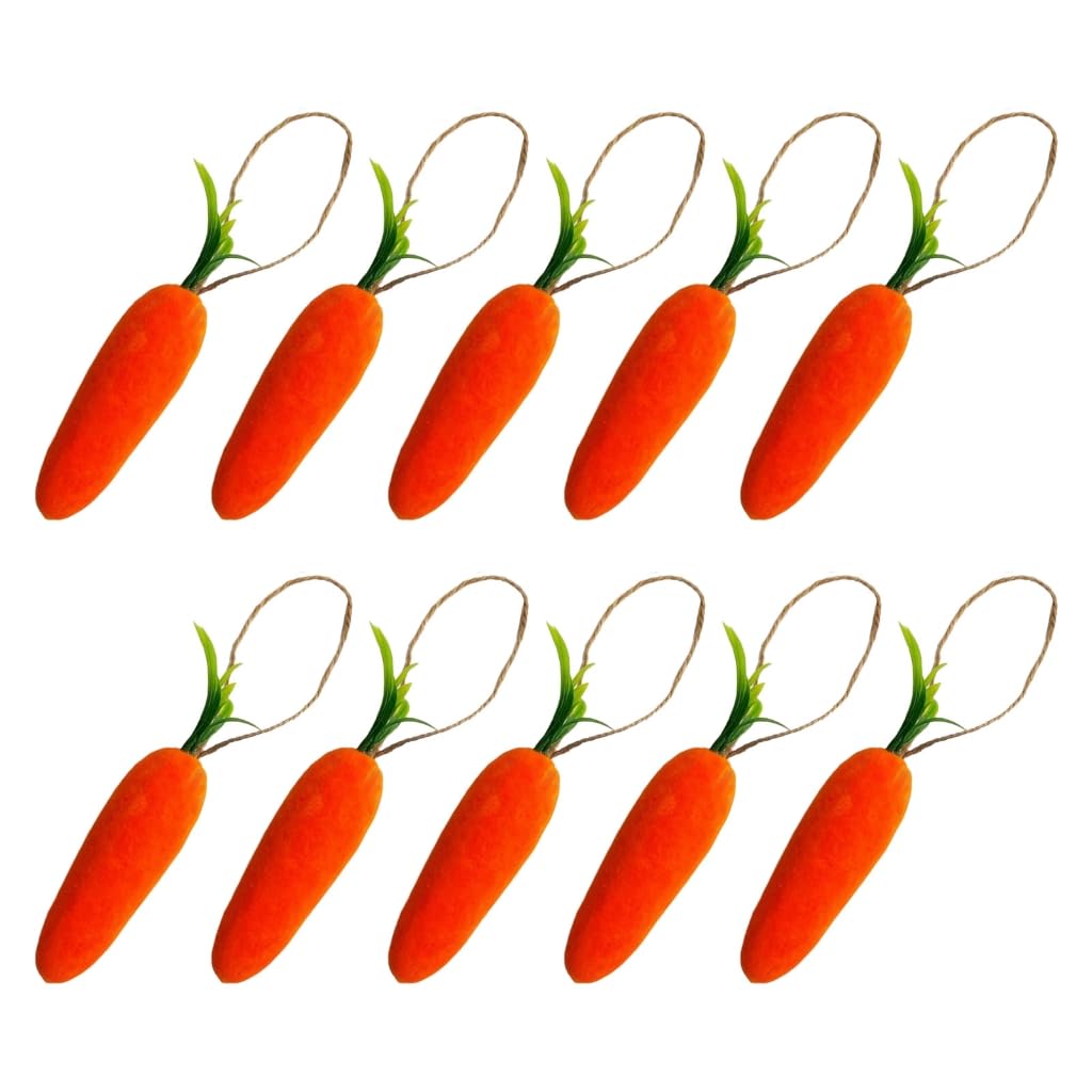 Vdaxvme 10pcs Colorful Easter Carrot Hangings Decorations Artificial Carrots for Festival Touch for Offices Home Celebration