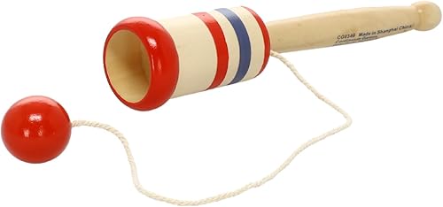 Continuum Games Way Back Toys - Pelota de madera para atrapar, juego de manos firmes y habilidades, novedoso juego familiar divertido para edades de