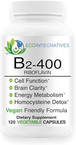 BioInnovations Pharmacal B2-400 Riboflavina pura - Salud del sistema nervioso, desintoxicación de homocisteína, cardiovascular, ayuda a aumentar la