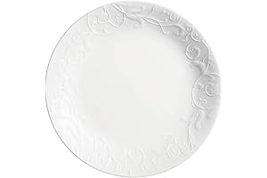 Vitrelle 4-Pieces 8.5" Glass Salad/Appetizer Plates, Chip & Crack Resistant Glass Dinnerware...