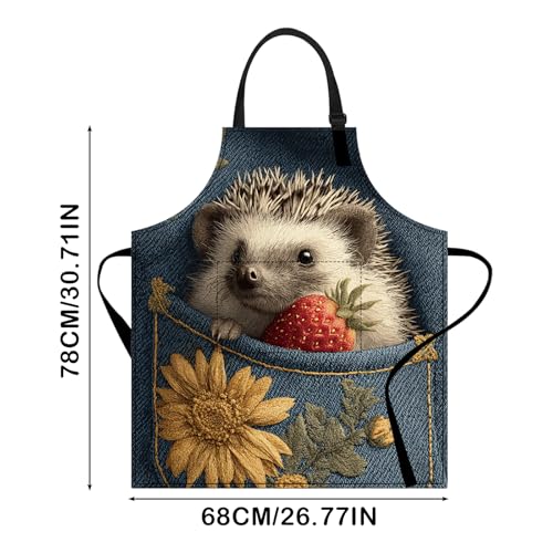 Image of Nuxovilar Cute Apron with Pockets, 26.77 * 30.7 Inches, Versatile for Meal Prep, Baking, Holiday Cooking