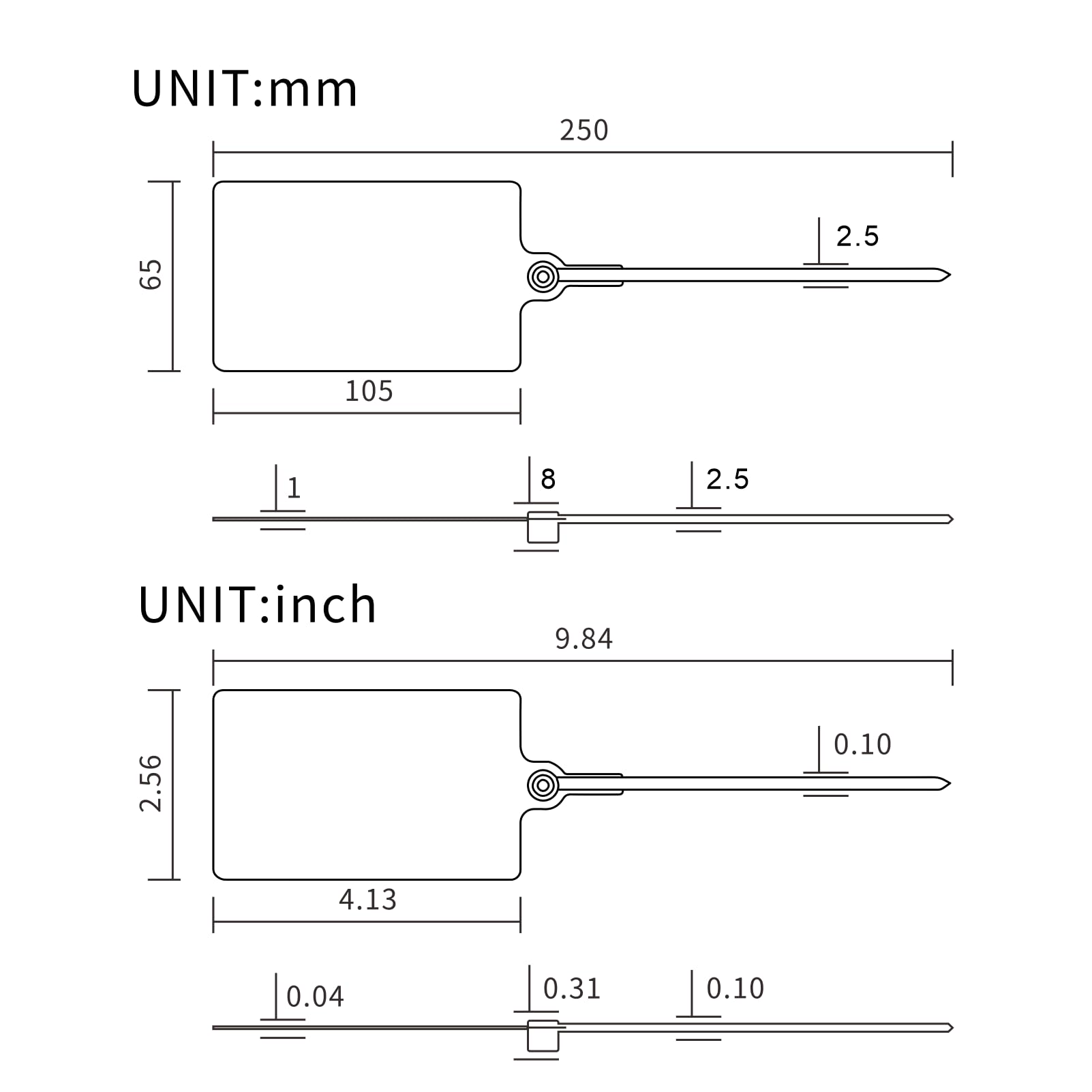 100 PCS Plastic Sealed Transportation Labels for Logistics, 250mm/9.8 inches, Disposable Plastic Seals with Tension Ties Kocents PTS-025 (Green)