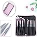 Glitter Makeup Brushes set 10 Pcs with Bag Synthetic Foundation Powder Concealers Eye Shadows