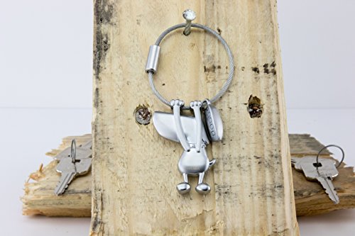 TROIKA DOGGY – KR17-14/MA – Schlüsselanhänger – Hund – der beste Freund des Menschen – Metallguss– matt – verchromt – silber – TROIKA-Original