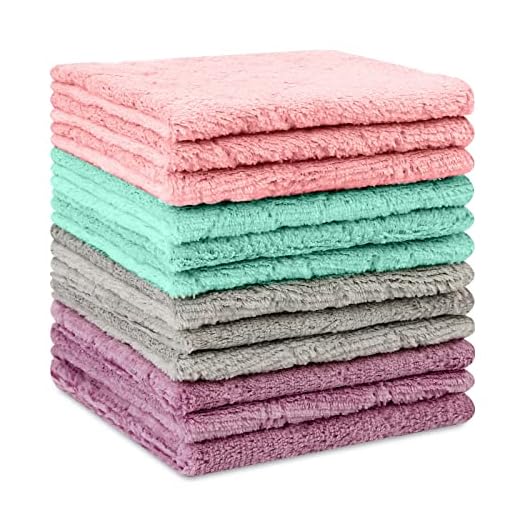 Microfiber Cleaning Cloth - 12 Pack Kitchen Towels - Double-Sided Microfiber Towel Lint Free Highly Absorbent Multi-Purpose Dust and Dirty Cleaning Supplies for Kitchen Car Cleaning - Dish Towels