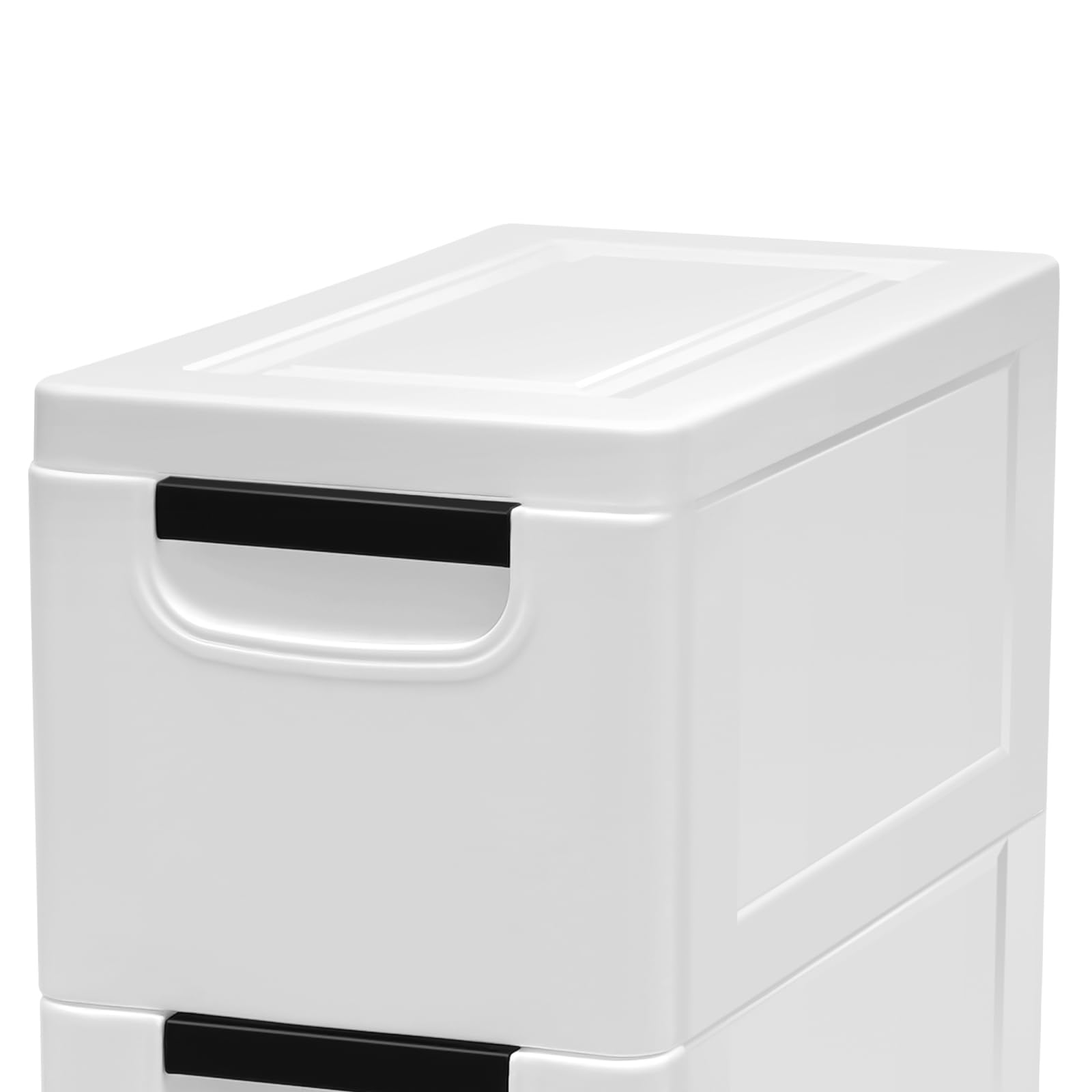 ARPITUYN 5 Tiers Vertical Storage Cabinet, Narrow Plastic Storage Drawers with wheel,Modern Stackable Clothes Drawer Organizer ffor Clothes, Toys, and Office Essentials