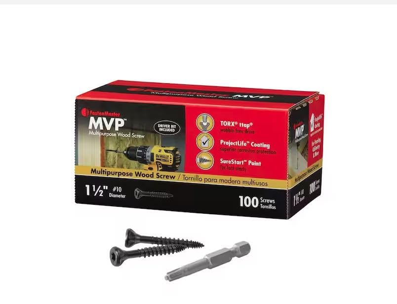 FastenMaster FMMVP112-100 Wood Screws MVP 3-1/2" L Torx Ttap Self-Tapping