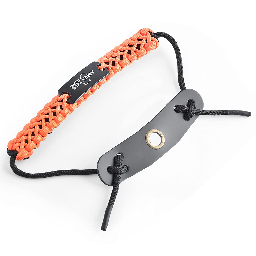 SHARROW Écharpe de Poignet d'arc de Tir à l'arc Collets d'arcs écharpe de Poignet en Cuir d'arc Réglable Tressé avec œIllet en Métal pour Accessoires de Chasse à l'arc à Poulies