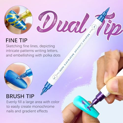 Image of 10 Color Nail Art Pens, Double-ended Nail Polish Pens Drawing Painting Point Liner Acrylic Painted Pen Kit, DIY Nails Art Design Manicure Tools Christmas Gifts 2026 Upgrade (2 Set)