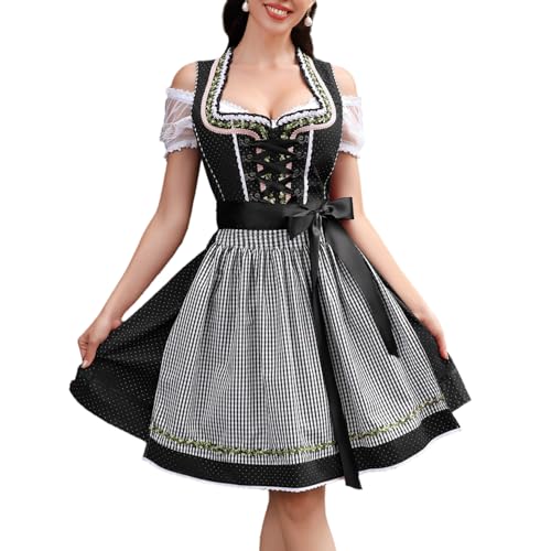 YesFashion Dirndl Damen Dirndlkleid 3tlg Midi...