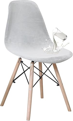 Miniatura 8 de Fundas para sillas de comedor, funda de terciopelo para silla moderna de mediados de siglo, funda de silla sin brazos para cocina, comedor, oficina,