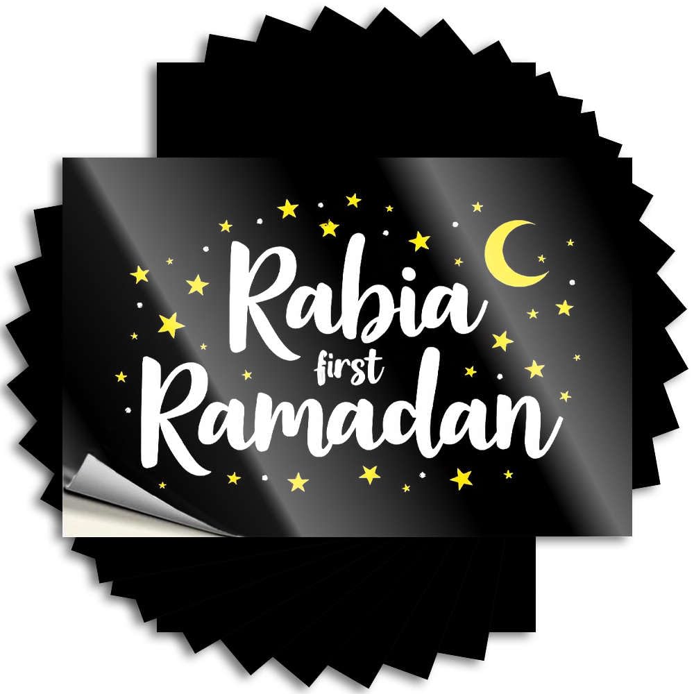 Rabia's First Ramadan Celebration Fire Decore for Room - Sticker Tumbler Removable Vinyl Decal(6X9CM)