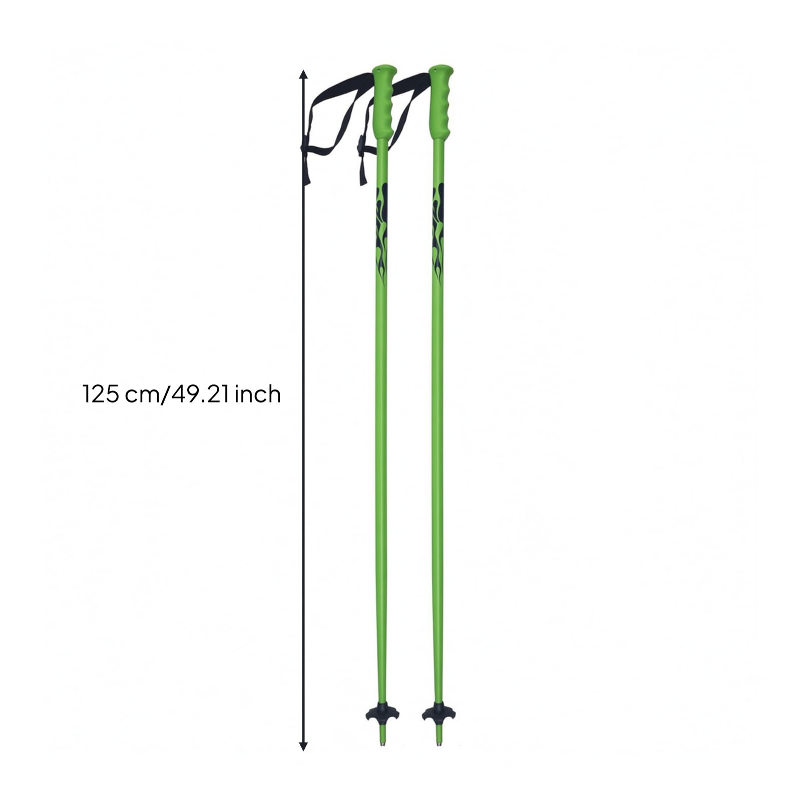gonomisch Skistock mit Handschlaufe , Grün , 125 cm