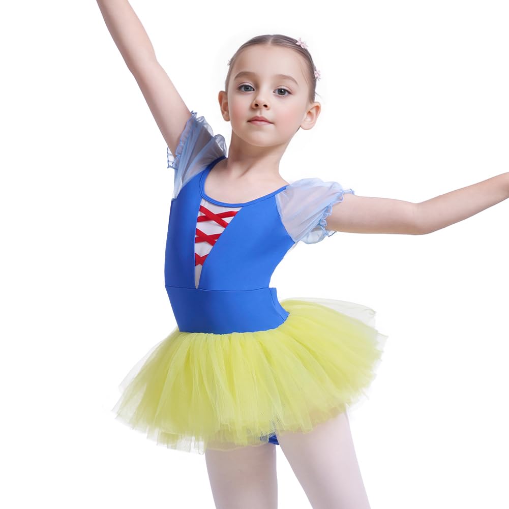 Dons Girl Snow White Dress with Healthy and Skin Friendly,Snow White Princess Dresses for Girls for Dancing,Snow White Costume