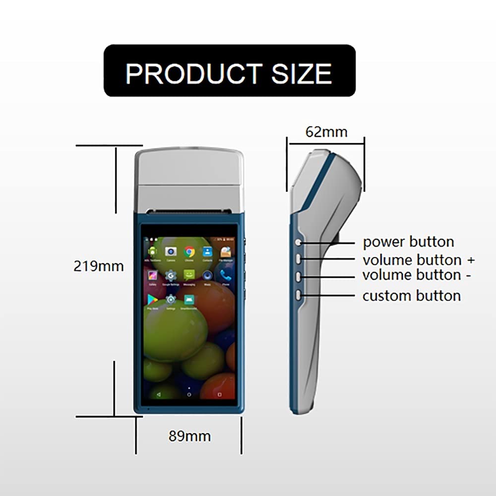 Terminal Receipt with 58mm Printer, 5.5 Inch Screen, Android 7.1 POS,  Intelligent Payment Terminal, Supports 4G WiFi BT4.0 NFC Communication:  Laser Printers: Amazon.com.au