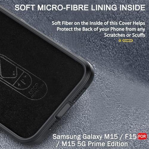 Image of TOUCCH Samsung Galaxy M15 / F15 Silicone Back Bumper Case| Shock Proof Design & Camera Protection | Premium Rubberised Cover (Microfiber Lining) for Samsung M15 / F15 | Matte Silicone - Blue