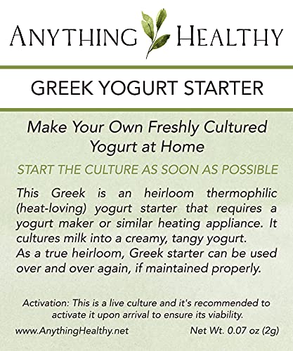 Anything Healthy, Llc Traditional Greek Yogurt Starter Heirloom Thermophilic Culture - Best Customer Service, Contact For Any Questions #TOP18