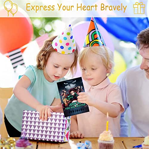 Kit créatif carte d'invitation anniversaire garçon en sur le thème du Demon Slayer pour Enfant Animaux Anniversaire… - Image 8