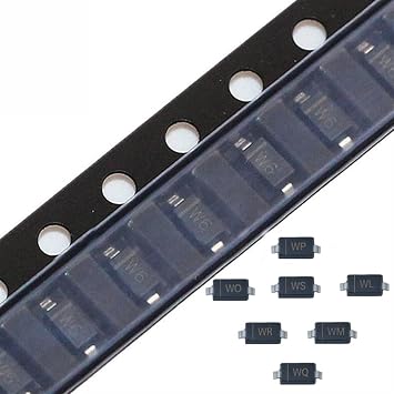 100Pcs SMD Zener Diode SOD-123 BZT52C11 WG BZT52C12 WH BZT52C13 WI BZT52C15 WJ BZT52C16 WK BZT52C18 WL BZT52C20 WM BZT5222 WN Color BZT52C11 WG