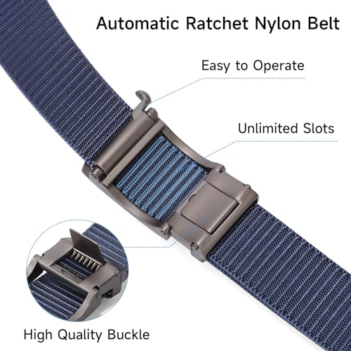 SENDEFN Nylon Ratchet Belts for Men, Golf Web Belt with Automatic Adjustable Buckle Casual Jeans3