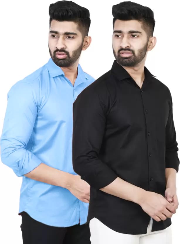 Image of Tee Projekt Premium Plain Cotton Shirt for Men | Cotton Shirt | Casual Shirt | Solid Shirt | Full Sleeves | Formal Shirt