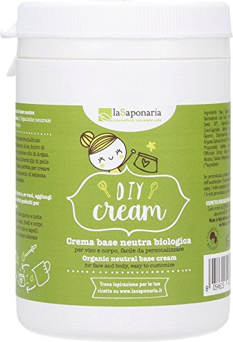 LA SAPONARIA - DIY Cream - Base Ecobio per Preparare Creme Personalizzate - Per Viso, Corpo e Capelli - Con Aloe e Olio di Argan - Per Tutti i Tipi di Pelle - Vegan & CCPB - 250 ml