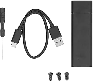 Aluminum USB C to M.2 NGFF SSD Enclosure Reader, USB 3.1 10Gbps Type C SSD Enclosure for M.2 NGFF 2230 2242 2260 2280 SSD(Black)