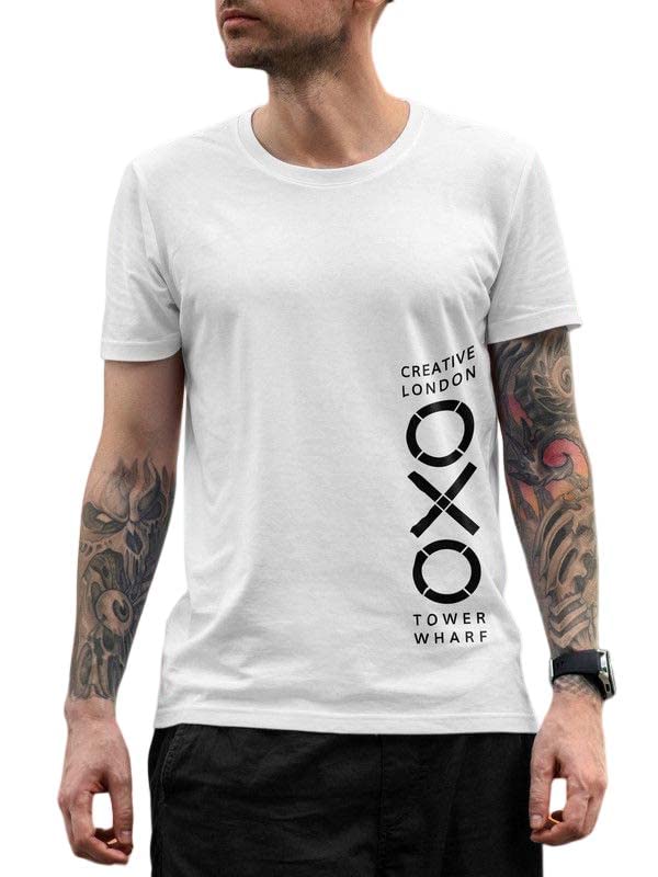 Polly FashionMen's Polyester Regular Round Neck Half Sleeves White Printed Tshirt | PO1