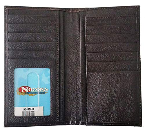 Custom Masonic Square and Compasses Nocona Cross Long Chocolate Wallet2