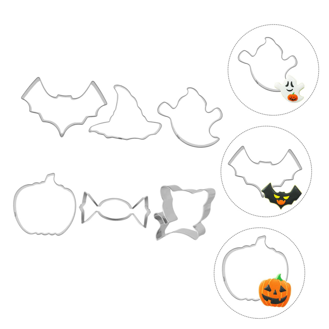 Ciieeo Stk Halloween-schablonen Katzenplätzchen Mondkuchenhersteller Gefrostete Zuckerplätzchen Plätzchenausstecher Diy Handpressen-keks Halloween-keksform -cookie-form Kekse