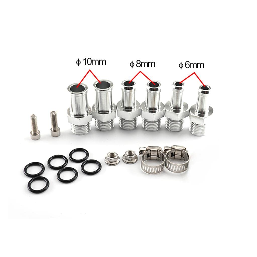 Qianly Depósito de Aceite Universal de 300 Ml, Kit de Filtro de Ventilación del Motor con Depósito de Suministro de, Línea de Repuestos para Automóv, Rojo con Filtro