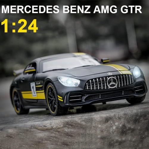 Image of 1 /24 Benz AMG GTR Toy Cars Model Car, Zinc Alloy Pull Back Toy car with Sound and Light for Kids Boy Girl Gift (Black)