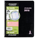 AT-A-GLANCE Monthly Planner 2016, 12 Months, Quick Notes Breast Cancer Awareness, 6.88 x 8.75 Inch Page Size (76PN0805)