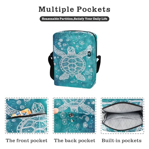 Summer Turtle Bubbles mens messenger bag crossbody mens shoulder bag Woman Shoulder Handbags Adjustable Strap for Shopping Travel2