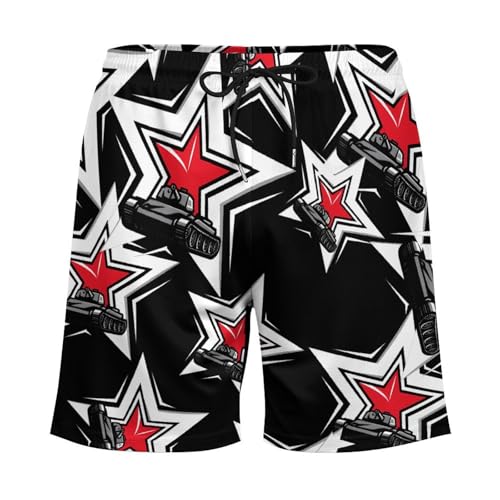 War 2 Tank Mens Swim Trunks with Quick-Drying Lining Beach Shorts for Outdoor Sports3