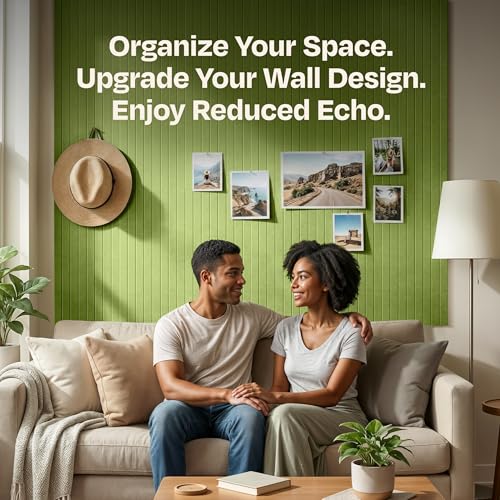 Image of X-Large Cork Board Alternative 12-Pack Felt Bulletin Board Thick and Decorative Pin Board for Home Office Walls 47.24 x 35.43 Inches with 72 Adhesive Tabs - [Gin Green]