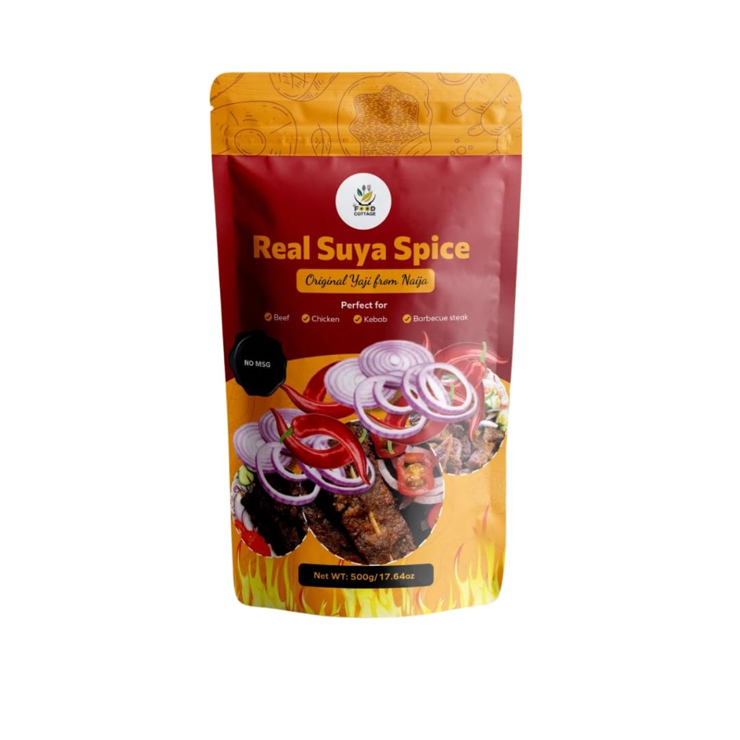 Real Suya Spice Yaji - Authentic Naija Blend, 500g/17.64oz - Spicy Hot Seasoning for Beef, Chicken, Kebabs, Steak, BBQ - 100% Natural Ingredients,