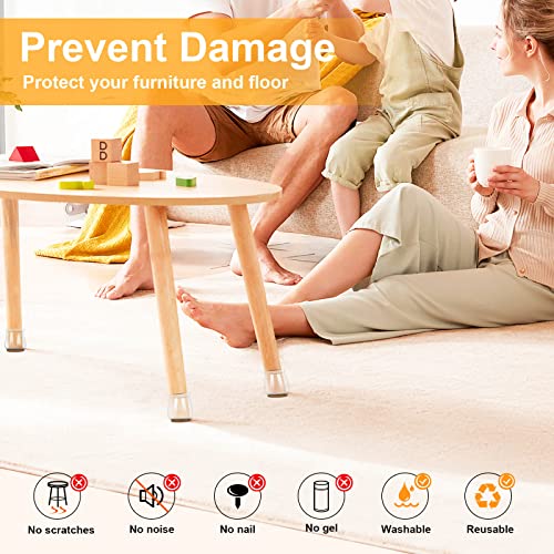 Chair Leg Floor Protectors, 24PCS Transparent Silicon Chair Feet Cover - Image 2