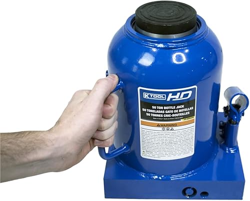 Miniatura 5 de K Tool International HD63250 Gato hidráulico de botella de 50 toneladas para garajes, talleres de reparación y bricolaje, 100,000 libras. Capacidad,