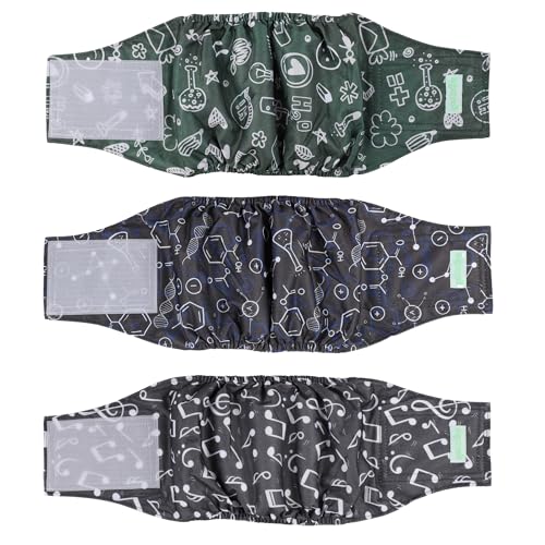 wegreeco Washable Male Dog Belly Band (Stylish Pattern)- Pack of 3 - Washable Male Dog Belly Wrap, Dog Diapers Male (Cool Design, X-Small)