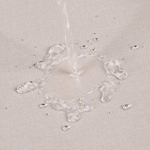 LinTimes Hotel Luxus Flachs Leinen wie 240GSM Schwergewicht extra breiter Stoff Duschvorhang für Badezimmer mit Haken,Elfenbein,280x200 cm - Image 4
