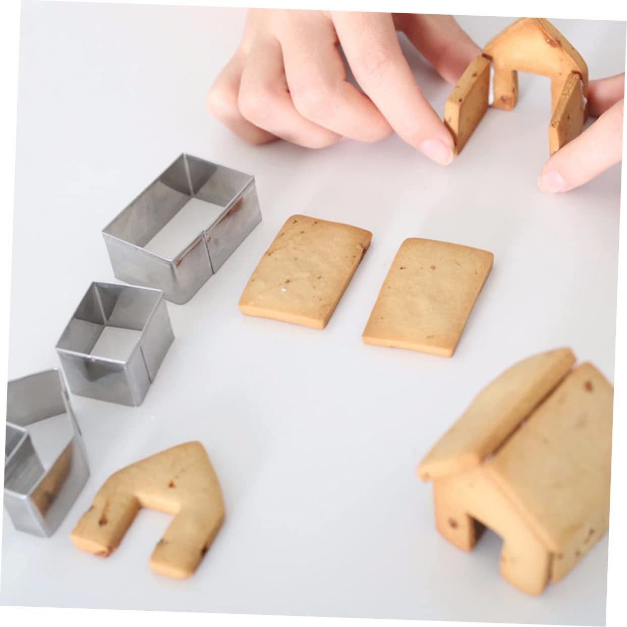 LABRIMP 15pcs Molde De Galletas Navideñas Cortador De Galletas De Casa De Jengibre Acero Inoxidable 5 Sets Decoración De Pasteles