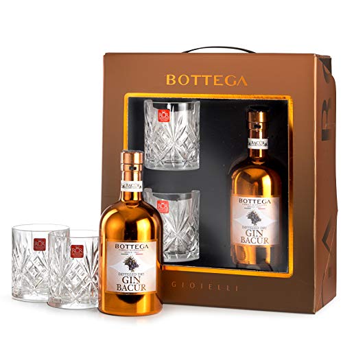 Bottega Confezione Gin Gift - Bottega Distilled Dry Gin Bacûr 40% 500ml & 2 Bicchieri Melodia