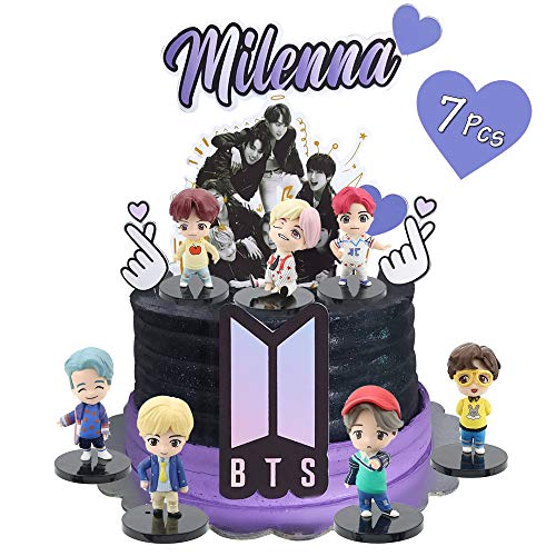 7PCS BTS cake topper fingure Characters set of Action Figure Toys Premium Cake Toppers and Party Favors for BTS party supplier