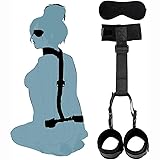 Bed Restraints for Ankle and Wrist Bar Fuzzy Hand Leg Cuff Set Sex Accessories Things Bondage Gear Accessories for Adults Bedroom Couples Kinky Sex Resistance Bands with Ankle Strap King Bed Sweater